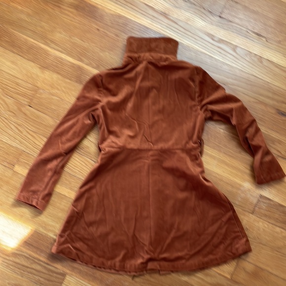 Shein, Size 6 (5) girls suede dress. This dress run small. Coco brown/copper - Picture 2 of 2